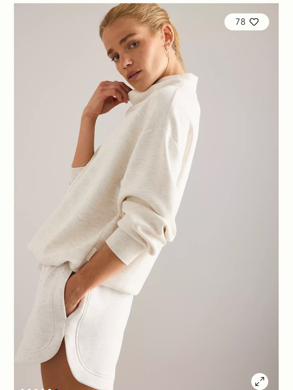 Varley Cream Funnel-Neck Pullover Sweater - Picture 6 of 12